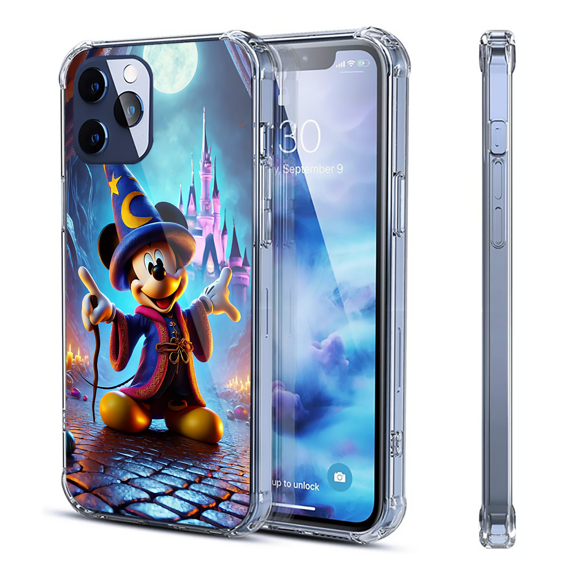 （画像用） ミッキーマウス Mickey Mouse 【iPhone 12シリーズ対応】透明スマホケース（クリアソフトケース）